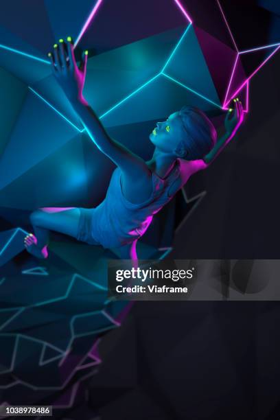 neon climber - dark - german style icons stock pictures, royalty-free photos & images