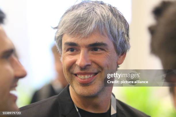 Google co-founder Larry Page speaks to participants at the Google I/O developer conference in San Francisco, USA, 28 May 2015. Around 6,000...