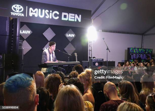 Lauv performs onstage at the Toyota Music Den during the 2018 Life Is Beautiful Festival on September 23, 2018 in Las Vegas, Nevada.