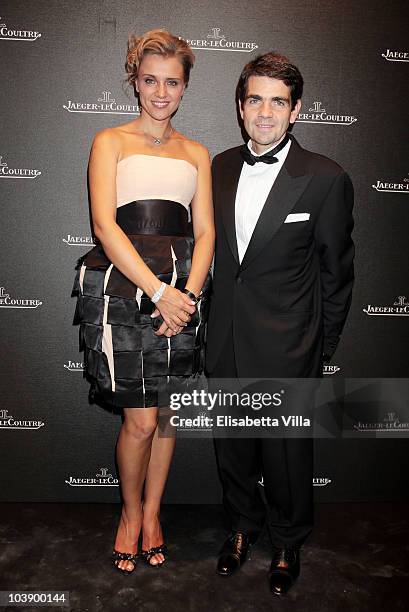 Actress Ksenia Alferova and Jaeger-LeCoultre CEO Jerome Lambert attend the Jaeger LeCoultre party during 67th Venice Film Festival at Teatro alle...