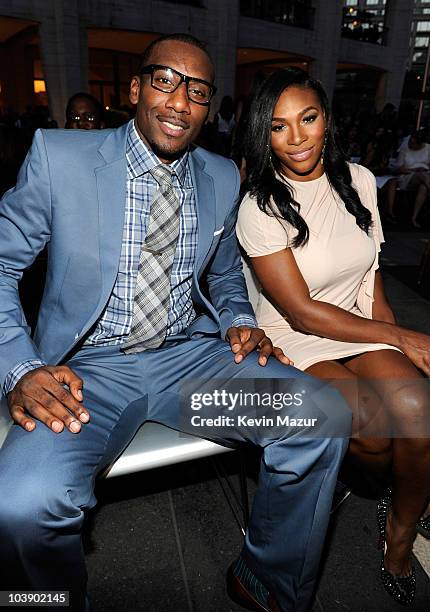 Amare Stoudemire and Serena Williams attends Fashion's Night Out: The Show at Lincoln Center on September 7, 2010 in New York City.