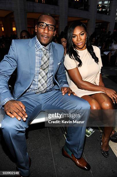 Amare Stoudemire and Serena Williams attends Fashion's Night Out: The Show at Lincoln Center on September 7, 2010 in New York City.