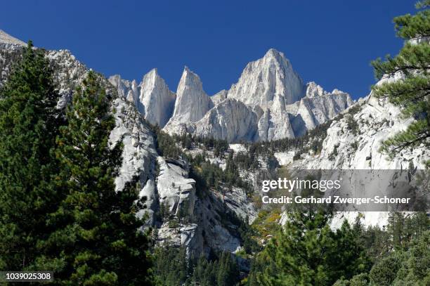 mount whitney (4350 m), california's highest mountain and highest peak in the sierra nevada, california, usa - northern nevada stock pictures, royalty-free photos & images