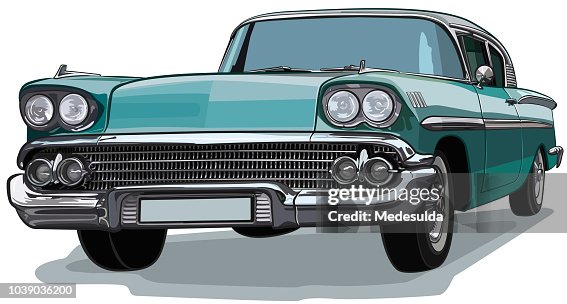 Classic Car American Sketch Vector Classic Car American Sketch Vector