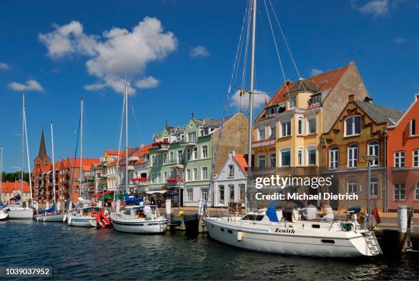 sailing boats in the harbour of sonderborg, region syddanmark, denmark, skandinavia - jutland ストックフォトと画像