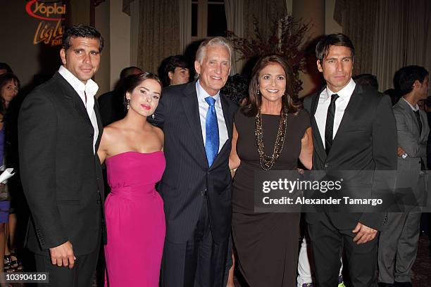 Christian Meier, Danna Garcia, Don Browne, Maria Browne and Rafael Amaya attend screening of Telemundo's "Alguien Te Mira" at The Biltmore Hotel on...