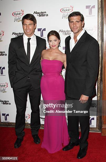 Rafael Amaya, Danna Garcia and Christian Meier attend screening of Telemundo's "Alguien Te Mira" at The Biltmore Hotel on September 7, 2010 in Coral...