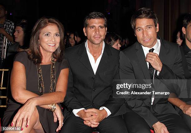 Maria Browne, Christian Meier and Rafael Amaya attend screening of Telemundo's "Alguien Te Mira" at The Biltmore Hotel on September 7, 2010 in Coral...