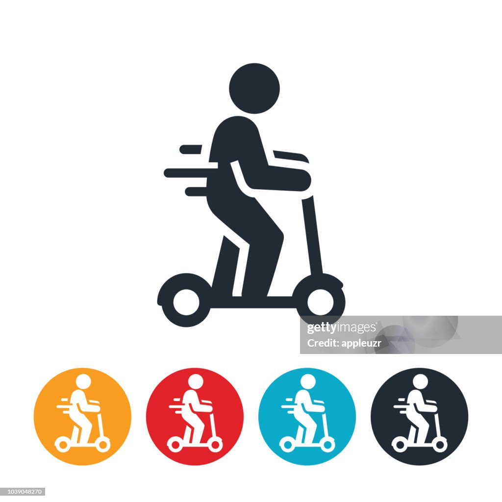 Persoon een pictogram elektrische Scooter rijden