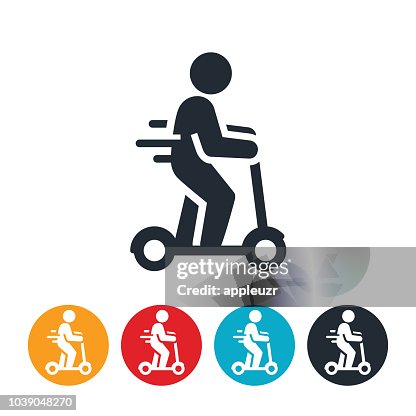 Persoon een pictogram elektrische Scooter rijden Persoon een pictogram elektrische Scooter rijden