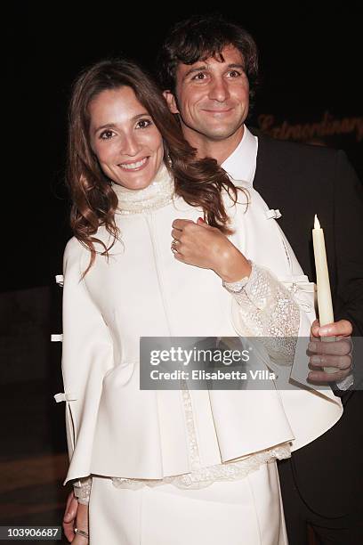 Eduardo Novillo Astrada and Astrid Munoz attend the Jaeger LeCoultre Party during the 67th Venice Film Festival at the Teatro alle Tese on September...