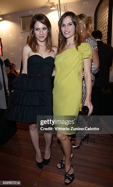 Isabella Ragonese and Stefania Montorsi attends The Ciak Party hosted by the Lancia Cafe on September 7, 2010 in Venice, Italy.