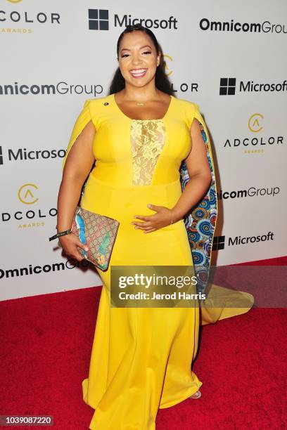 Stefanie Smith arrives at the 12th Annual ADCOLOR Conference And Awards at JW Marriott Los Angeles at L.A. LIVE on September 23, 2018 in Los Angeles,...