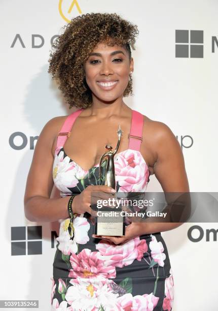 Elisha Greenwell, recipient of the Change Agent Award, attends the 12th Annual ADCOLOR Awards at JW Marriott Los Angeles at L.A. LIVE on September...