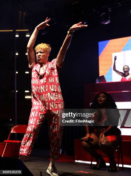 Shaun Ross performs with Lizzo on Huntridge Stage during the 2018 Life Is Beautiful Festival on September 23, 2018 in Las Vegas, Nevada.