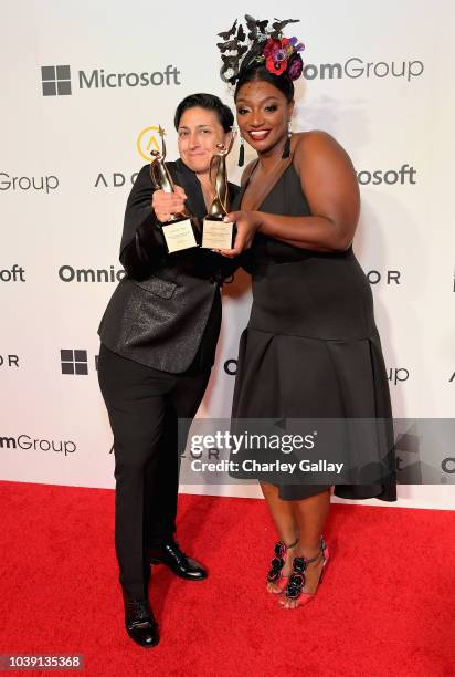 Hassan , recipient of the One Club Creative Award, and Shannon Washington, recipient of The One Club Creative Award, attend the 12th Annual ADCOLOR...