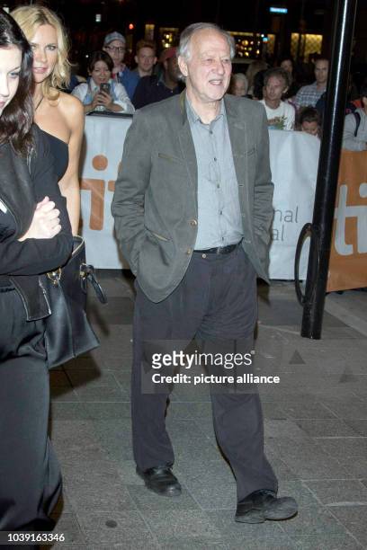 Director Werner Herzog and actress Veronica Ferres attend the premiere of the movie 'Salt and Fire' during the 41st Toronto International Film...