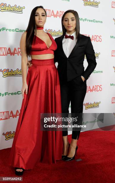 Adult film actresses Karlee Grey and Abella Danger attend the Adult Video News Awards, AVN Awards, at Hard Rock Hotel & Casino in Las Vegas, Nevada,...