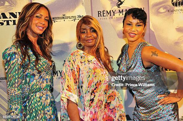 Sarah Chapman, Janice Combs and Sylvia Shan attends the "Takers" premiere after party at 200 Peachtree on August 25, 2010 in Atlanta, Georgia.