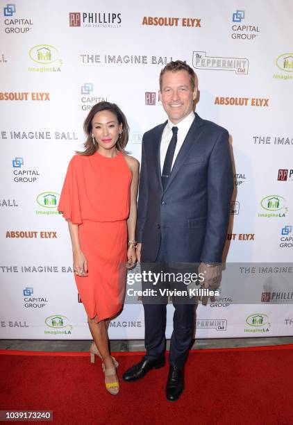 James Tupper and a guest attend The Imagine Ball Honoring Serena Williams Benefitting Imagine LA Presented By John Terzian & Val Vogt on September...