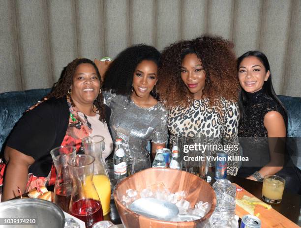 Jalila Walker, Kelly Rowland, Serena Williams and Nicole Scherzinger attend The Imagine Ball Honoring Serena Williams Benefitting Imagine LA...