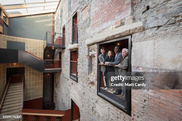 Bristol Old Vic artistic director Tom Morris, Emma Stenning, Bristol Old Vic chief executive, Bristol poet Miles Chambers and actor Simon Callow pose...