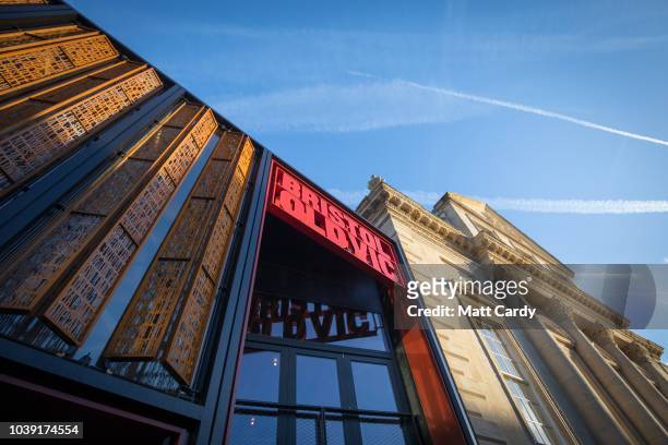 The exterior of the two-year multi-million pound redevelopment of the Bristol Old Vic, the oldest working theatre in the English-speaking world is...