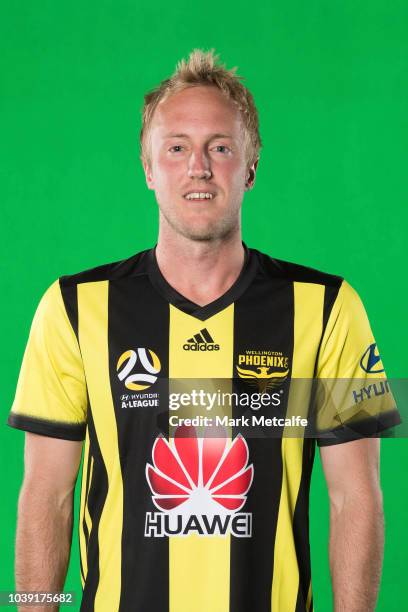 Mitch Nichols poses during the Wellington Phoenix A-League headshots session at Fox Sport Studios on September 24, 2018 in Sydney, Australia.