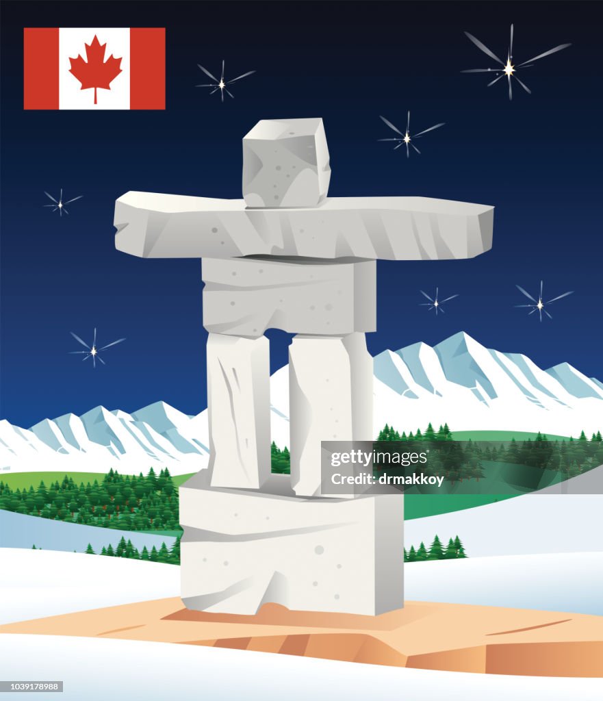 Inukshuk und Nacht