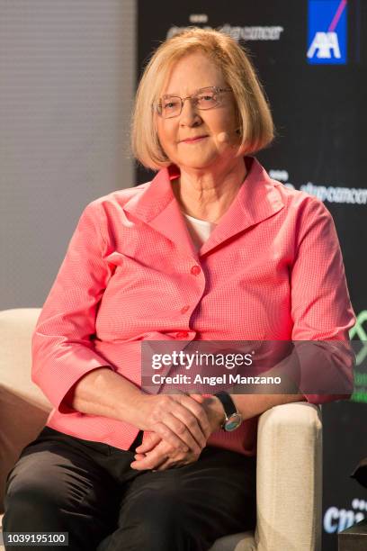 Elizabeth Blackburn attends the 'Presente y Futuro de la Investigación del Cancer' event on September 24, 2018 in Madrid, Spain.