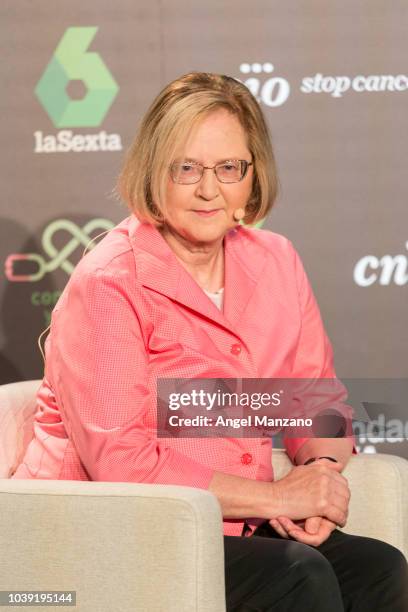 Elizabeth Blackburn attends the 'Presente y Futuro de la Investigación del Cancer' event on September 24, 2018 in Madrid, Spain.