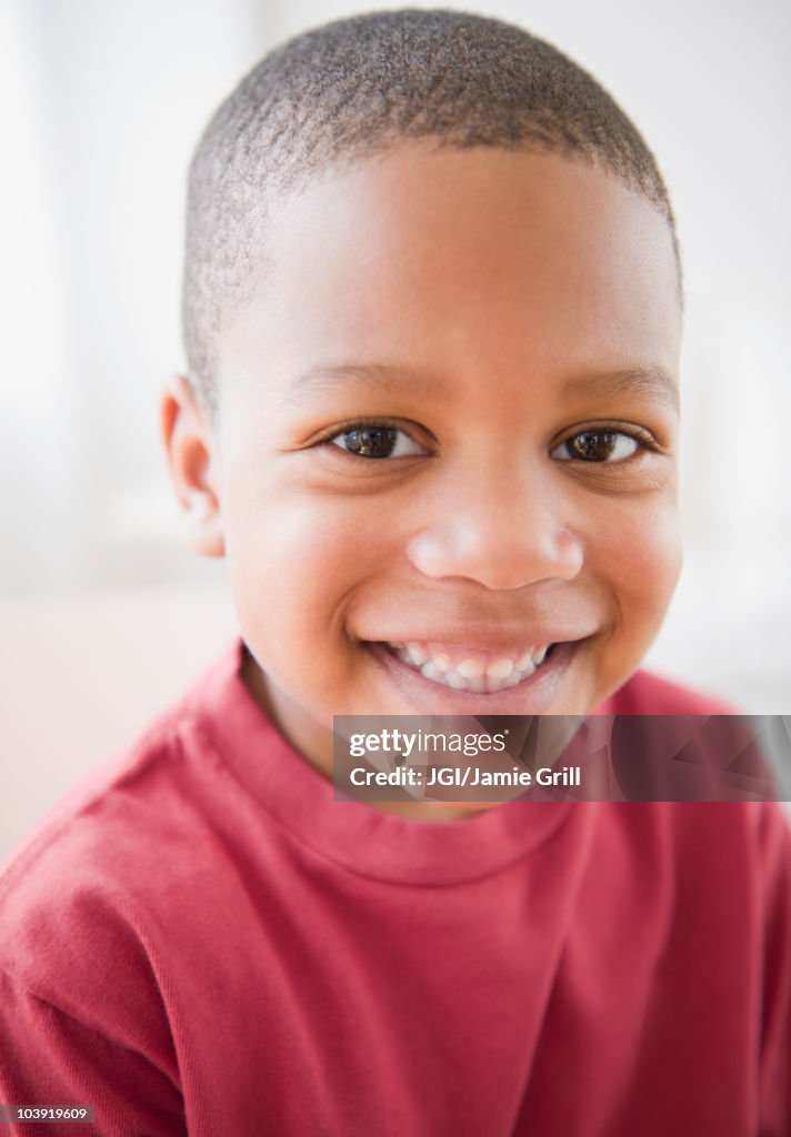 African American boy smiling