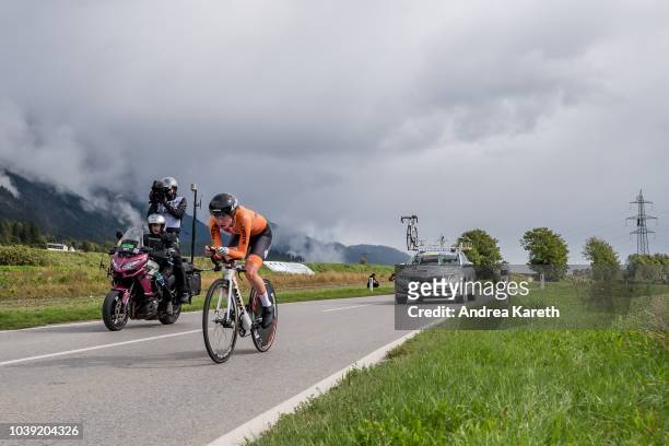 Rozemarijn Ammerlaan of the Netherlands during the junior Women's Individual Time Trial of UCI 2018 Road World Championships on September 24, 2018 in...