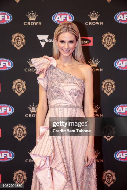 Lauren Tscharke attends 2018 Brownlow Medal at Crown Entertainment Complex on September 24, 2018 in Melbourne, Australia.