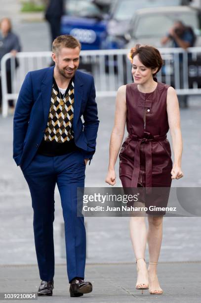 Ryan Gosling and Claire Foy attend 'First Man' photocall during 66th San Sebastian Film Festival on September 24, 2018 in San Sebastian, Spain.