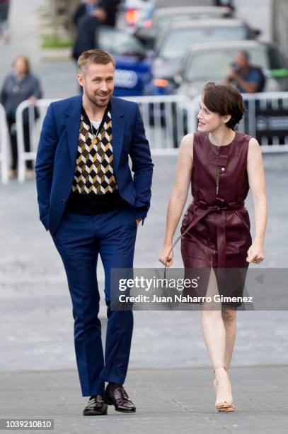 Ryan Gosling and Claire Foy attend 'First Man' photocall during 66th San Sebastian Film Festival on September 24, 2018 in San Sebastian, Spain.