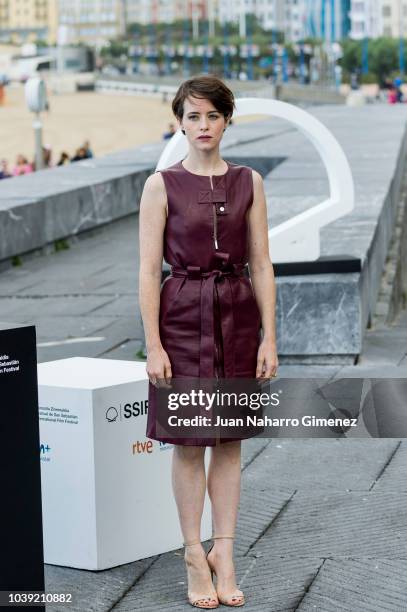 Claire Foy attends 'First Man' photocall during 66th San Sebastian Film Festival on September 24, 2018 in San Sebastian, Spain.