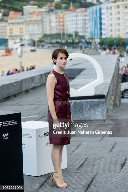 Claire Foy attends 'First Man' photocall during 66th San Sebastian Film Festival on September 24, 2018 in San Sebastian, Spain.