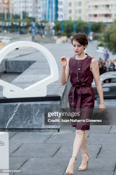 Claire Foy attends 'First Man' photocall during 66th San Sebastian Film Festival on September 24, 2018 in San Sebastian, Spain.