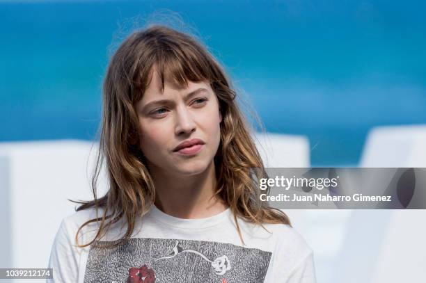 Lou de Large attends 'Le Cahier Noir '' photocall during the 66th San Sebastian International Film Festival at Kursall Palace on September 24, 2018...