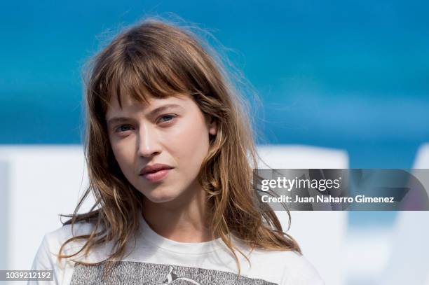 Lou de Large attends 'Le Cahier Noir '' photocall during the 66th San Sebastian International Film Festival at Kursall Palace on September 24, 2018...