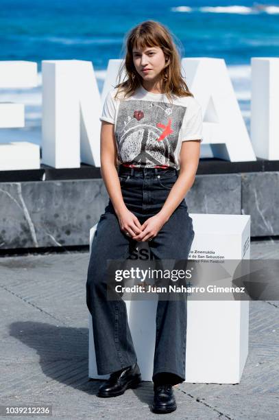 Lou de Large attends 'Le Cahier Noir '' photocall during the 66th San Sebastian International Film Festival at Kursall Palace on September 24, 2018...