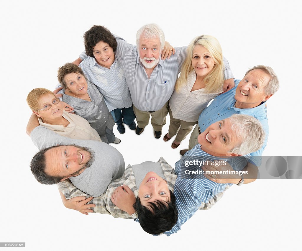 A group of people standing in a circle