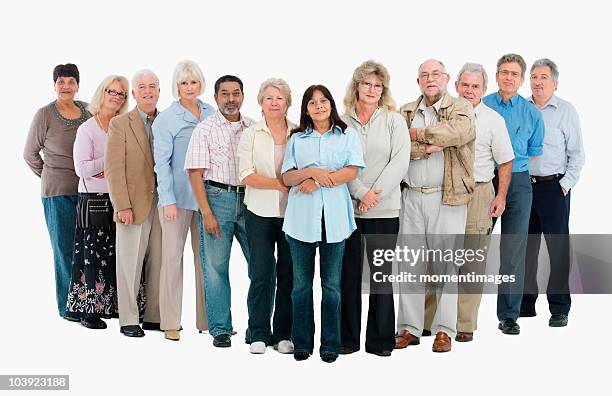 a group of people standing in a row - large group of people serious stock pictures, royalty-free photos & images