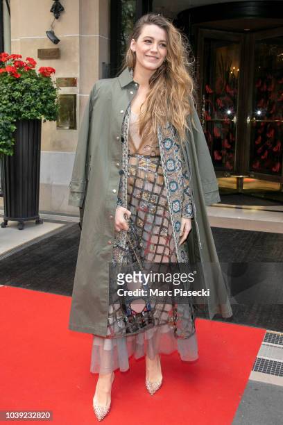 Actress Blake Lively is seen on September 24, 2018 in Paris, France.