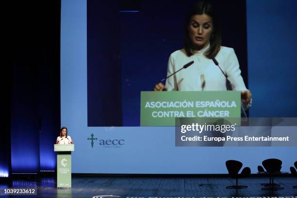 Queen Letizia of Spain attends the 'V De Vida' AECC Awards at Canal Theater on September 24, 2018 in Madrid, Spain.