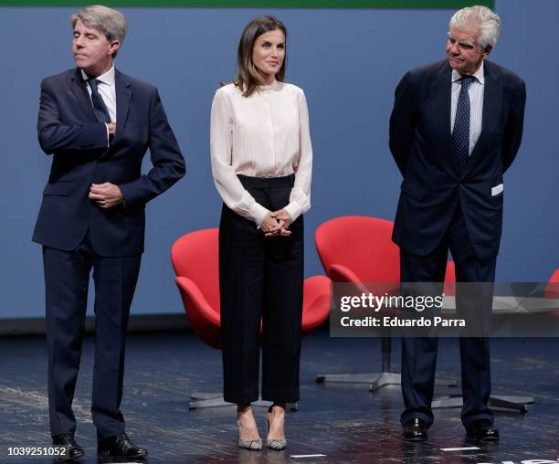 Queen Letizia of Spain attends the 'V de Vida' AECC awards at El Canal theatre on September 24, 2018 in Madrid, Spain.