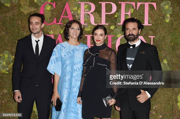 Ennio Capasa and his family attend the Green Carpet Fashion Awards at Teatro Alla Scala on September 23, 2018 in Milan, Italy.