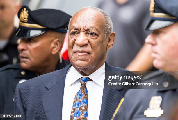Actor/stand-up comedian Bill Cosby arrives for sentencing for his sexual assault trial at the Montgomery County Courthouse on September 24, 2018 in...