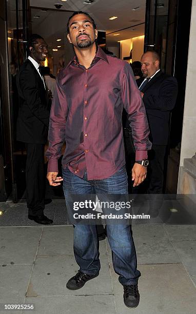 David Haye attends Burberry's Fashion's Night Out Celebration at Burberry on September 8, 2010 in London, England.